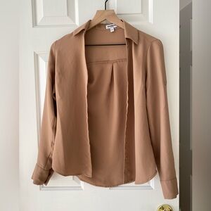 Express Tan Casual Button Down Shirt